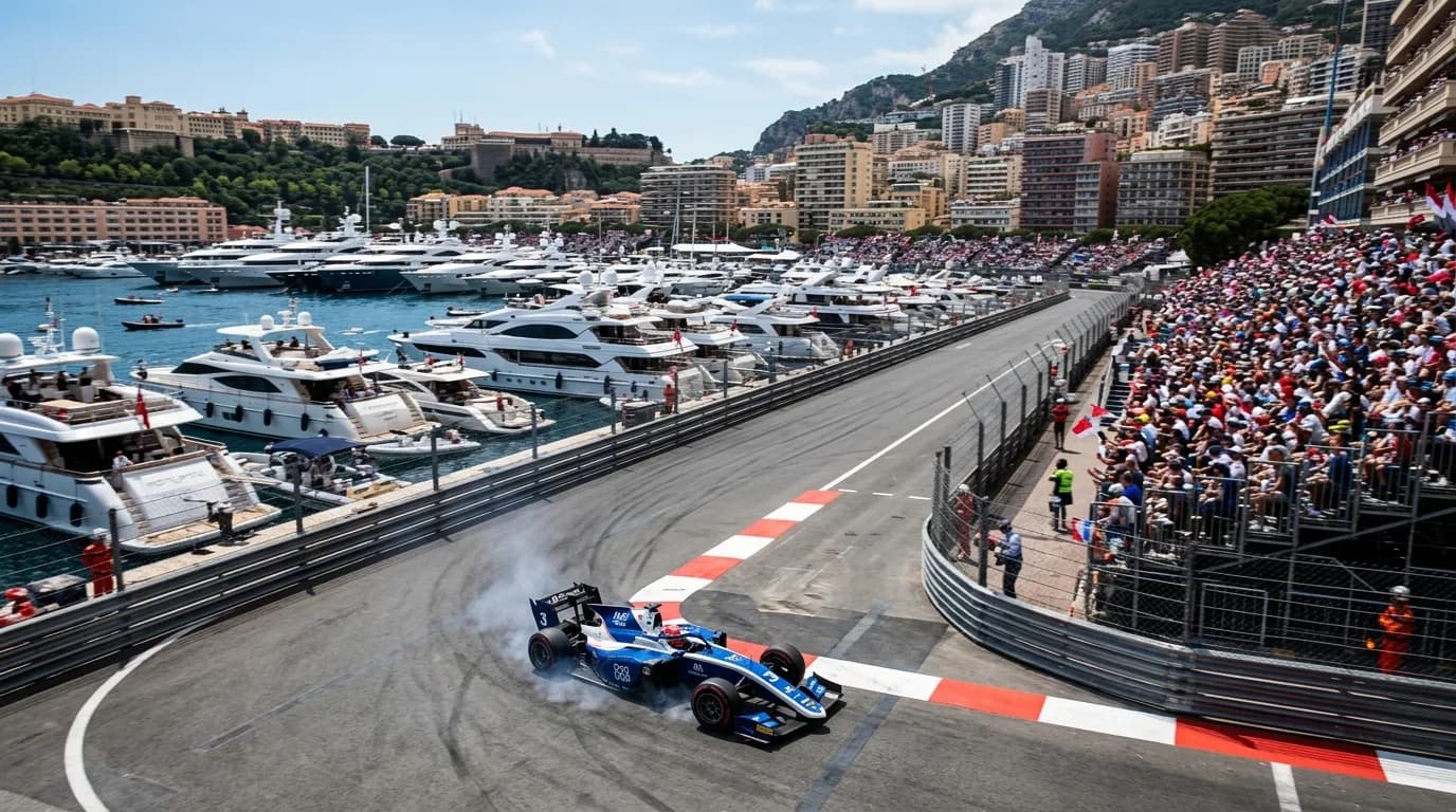 Monaco Grand Prix transport with a racing car on the harbour circuit